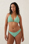 High Side Brazilian Seam Bikini Bottom, CACTUS GREEN STRIPE CRINKLE - alternate image 4