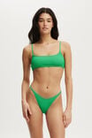 Straight Neck Crop Bikini Top, PALM LEAF CRINKLE - alternate image 1