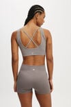 Seamless Plunge Strappy Back Crop, DESERT GREY - alternate image 3