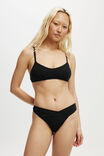 Organic Cotton Pointelle Bralette, BLACK POINTELLE - alternate image 1