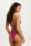 Soft Dip High Side Brazilian Bikini Bottom, SUNDRIED ROSE SHIMMER - example image 3