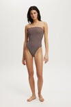 Strapless One Piece Cheeky, WILLOW BROWN CRINKLE STRIPE - alternate image 1