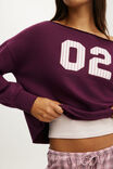 Off The Shoulder Fleece Jumper, BLACKCURRANT/02 - example image 2