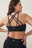 Recycled Strappy Sports Crop, BLACK - alternate image 2
