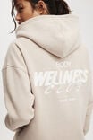 Plush Premium Graphic Hoodie, SESAME MARLE/WELLNESS CLUB WHITE - alternate image 1