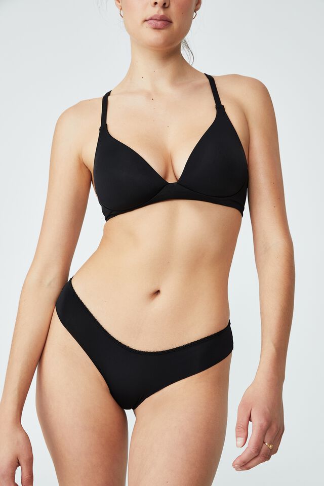 Ultimate Comfort Lace Bikini Brief, BLACK
