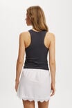 Mini Slip Skirt With Lace, WHITE - alternate image 3