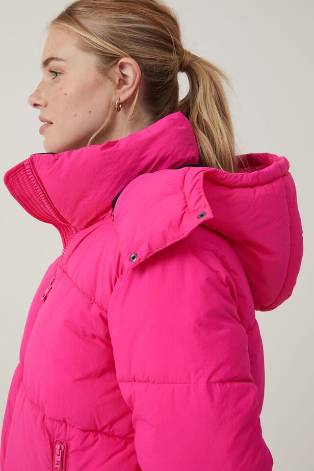 The Recycled Mother Puffer Jacket 3.0, WATERMELON/POLAR FLEECE