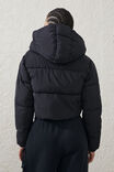 The Mother Puffer Wrap Cropped Jacket, BLACK - alternate image 3