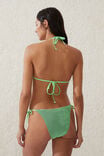 Fixed Tie Side Brazilian Bikini Bottom, INTENSE LIME/BLACK CRINKLE - alternate image 3