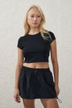Woven Cargo Mini Skirt, BLACK - alternate image 4