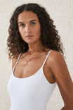 Thin Strap Low Scoop One Piece Cheeky, WHITE CRINKLE - alternate image 2