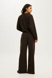 Super Soft Waffle Wide Leg Pant, TOFFEE BEAN - example image 3