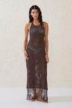 Fringed Beach Maxi Dress, WILLOW BROWN - alternate image 1
