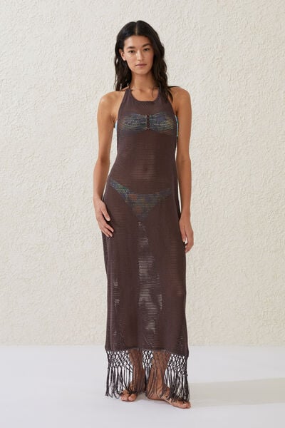 Fringed Beach Maxi Dress, WILLOW BROWN