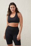 Recycled Strappy Sports Crop, BLACK - alternate image 1