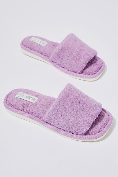 Luxe Towelling Slide, LILAC BLOSSOM