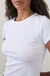 Active Rib Gym Tshirt, WHITE - alternate image 2