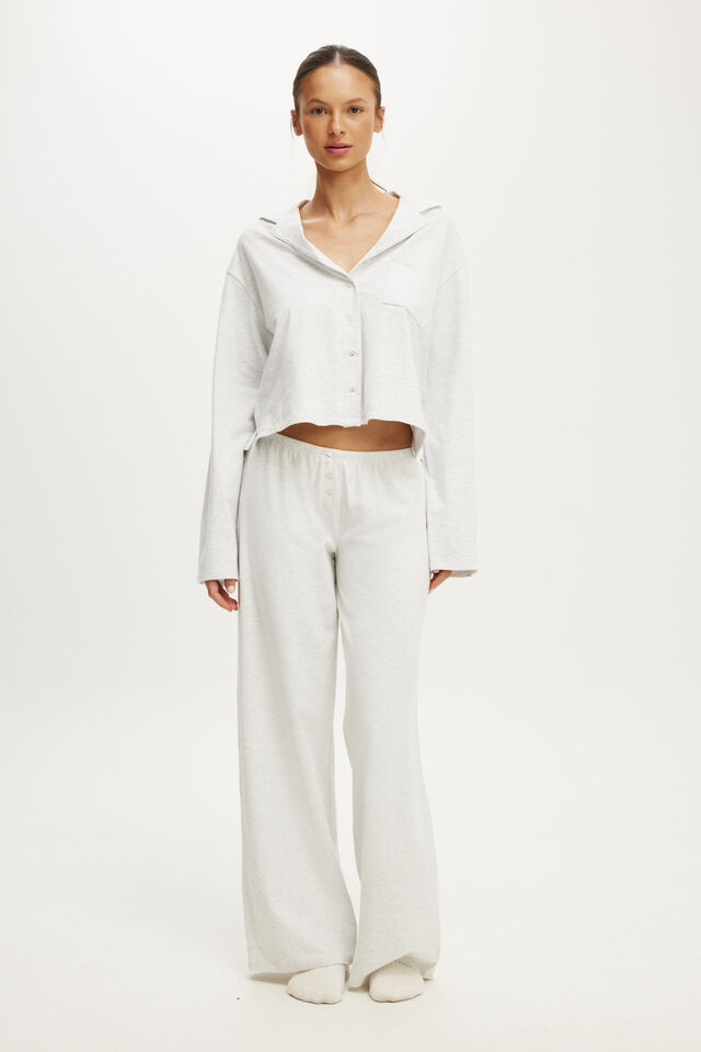 Dreamy Soft Wide Leg Pant, LIGHT GREY MARLE/BOW