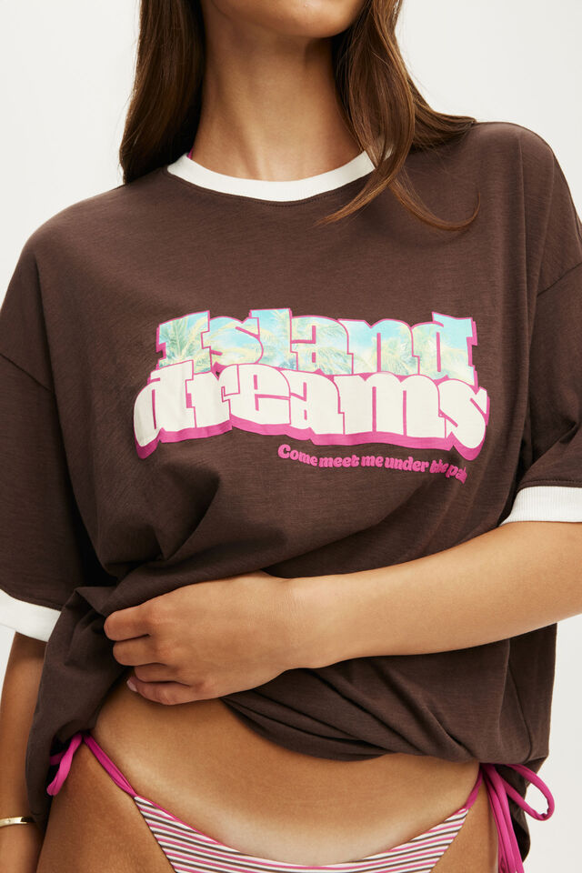 The Resort Oversized Tee, TOFFEE BEAN/ISLAND DREAM