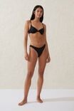 Refined High Side Brazilian Bikini Bottom, BLACK - alternate image 1