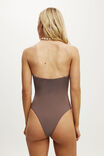 Strapless Knot Front One Piece Brazilian, CLAY TAUPE MATTE - example image 3