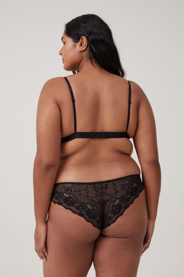 Everyday Lace Cheeky Brief, BLACK