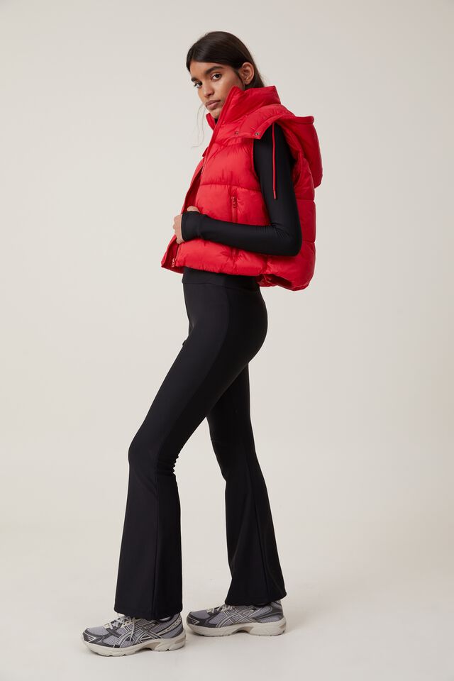 The Recycled Mother Hooded Puffer Vest 2.0, APRES RED