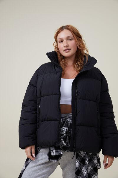 The Recycled Mother Puffer Jacket 3.0, BLACK