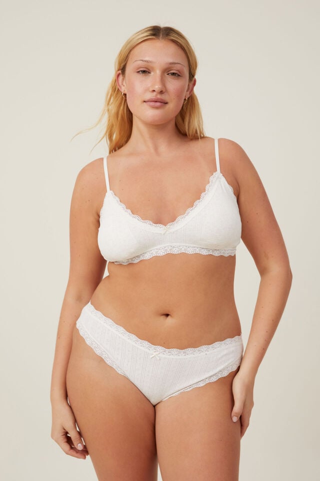 Organic Cotton Lace Padded Bralette by Cotton On Body Online