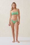 Refined High Side Brazilian Bikini Bottom, INTENSE LIME/BLACK CRINKLE - alternate image 1