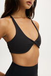 Ultra Soft Twist Front Crop, BLACK - example image 2