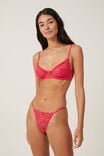 Butterfly Lace Tanga Thong Brief, ROSE RED - alternate image 4