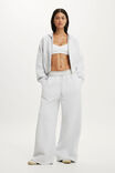 Plush Relaxed Zip Through Hoodie, CLOUDY GREY MARLE - example image 1
