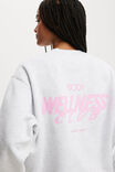 Plush Graphic Crew Sweatshirt, CLOUDY GREY MARLE/BODY WELLNESS CLUB - alternate image 2