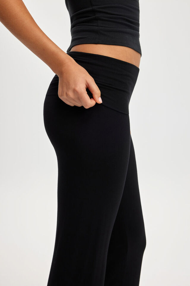 Airy Soft Roll Waist Pant, SMOOTH BLACK
