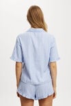 Flannel Short Sleeve Shirt And Short Sleep Set, BLUEBERRY/WHITE/LILAC STRIPE - alternate image 3