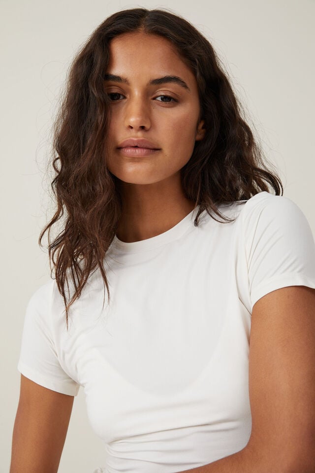 Camiseta - Soft Lounge Fitted T-Shirt, WHISPER WHITE