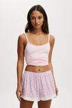 Woven Sleep Short With Lace Trim, CAMILLE DITSY PINK - alternate image 4
