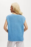 Knit Button Up Vest, ADRIFT BLUE - example image 3