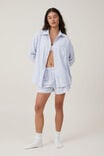Camiseta - Flannel Boyfriend Long Sleeve Shirt, BLUE/WHITE/PANNA COTTA STRIPE - vista alternativa 4