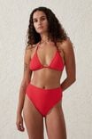 Highwaisted Cheeky Bikini Bottom, LOBSTER RED CRINKLE - alternate image 1