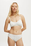 Organic Cotton Pointelle Bralette, SANNI DITSY MULTI/CREAM - alternate image 1