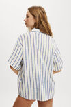 The Essential Short Sleeve Beach Shirt Asia Fit, BLUE/NATURAL STRIPE - alternate image 3