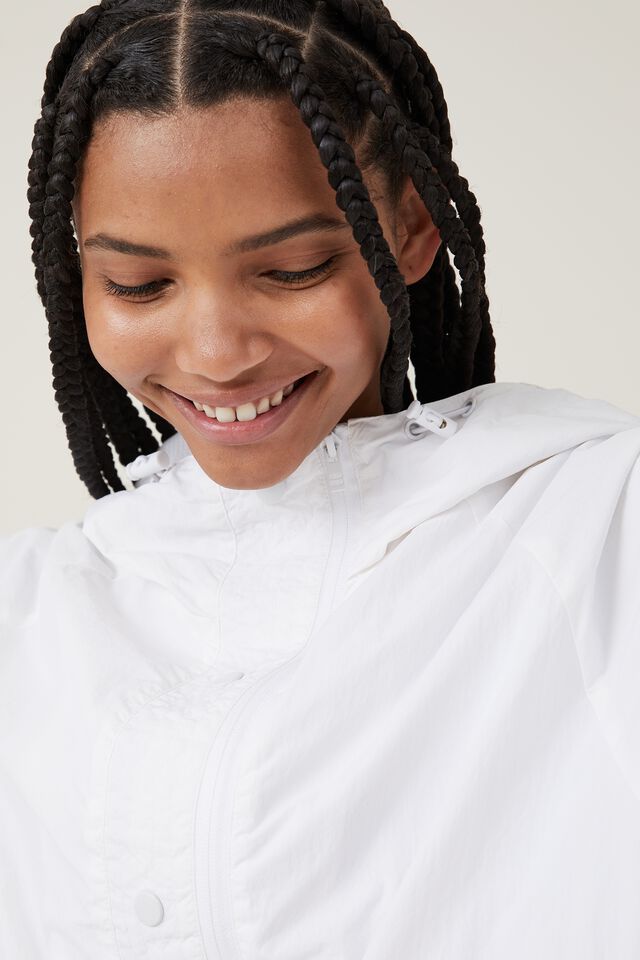 Woven Packable Anorak, WHITE