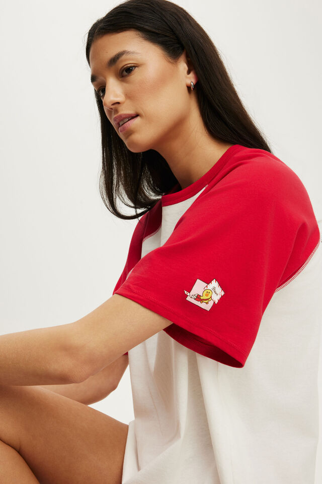 Oversized Lounge Graphic Tee, LCN LIN/LINE FRIENDS TO BROWN