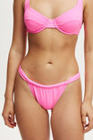 Gathered Thick Strap Brazilian Bikini Bottom, PINK SORBET - alternate image 2