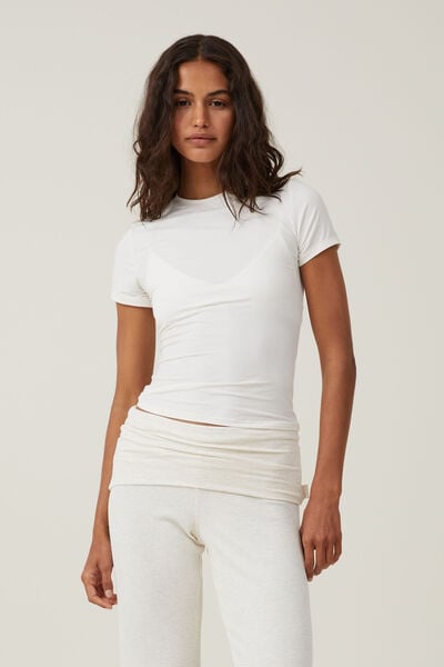 Soft Lounge Fitted T-Shirt, WHISPER WHITE
