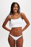 Cropped Tankini Swim Top, WHITE CRINKLE/BLANKET STITCH - alternate image 1