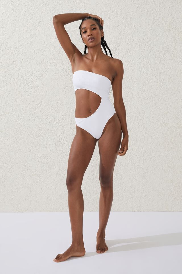Strapless Cut Out One Piece Brazilian